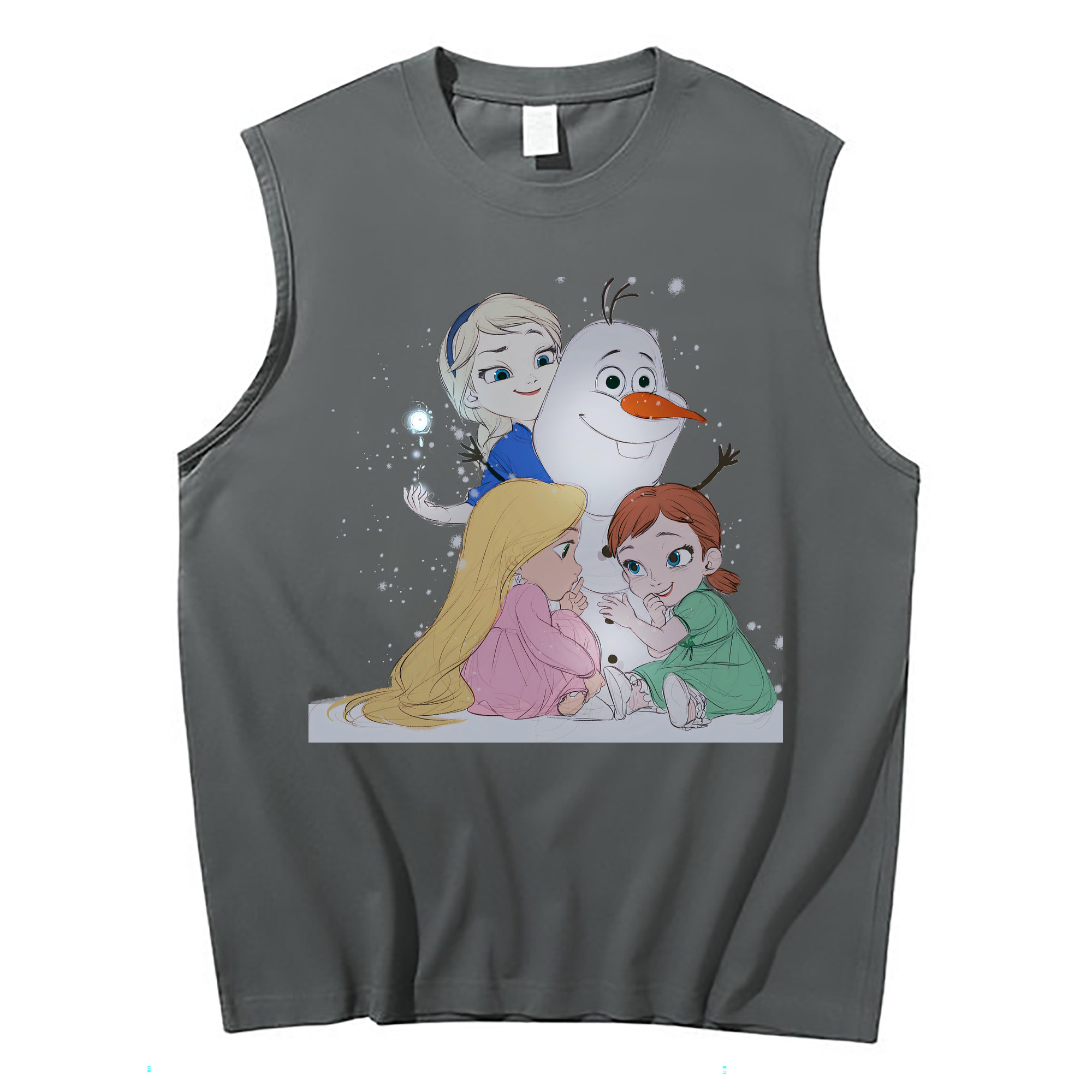 （画像用） アナと雪の女王 アンナ エルサ Frozen Anna Elsa コットン100％タンクトップ（フロントプリント）